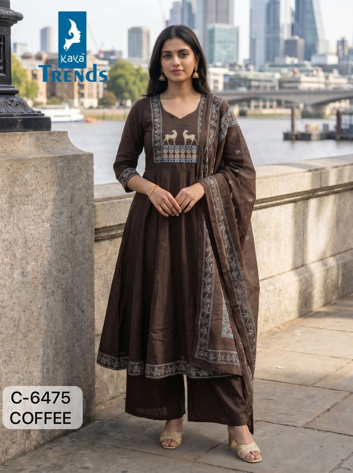 C 6475 Kaya Trends Cotton Readymade Anarkali Suits Wholesaler India