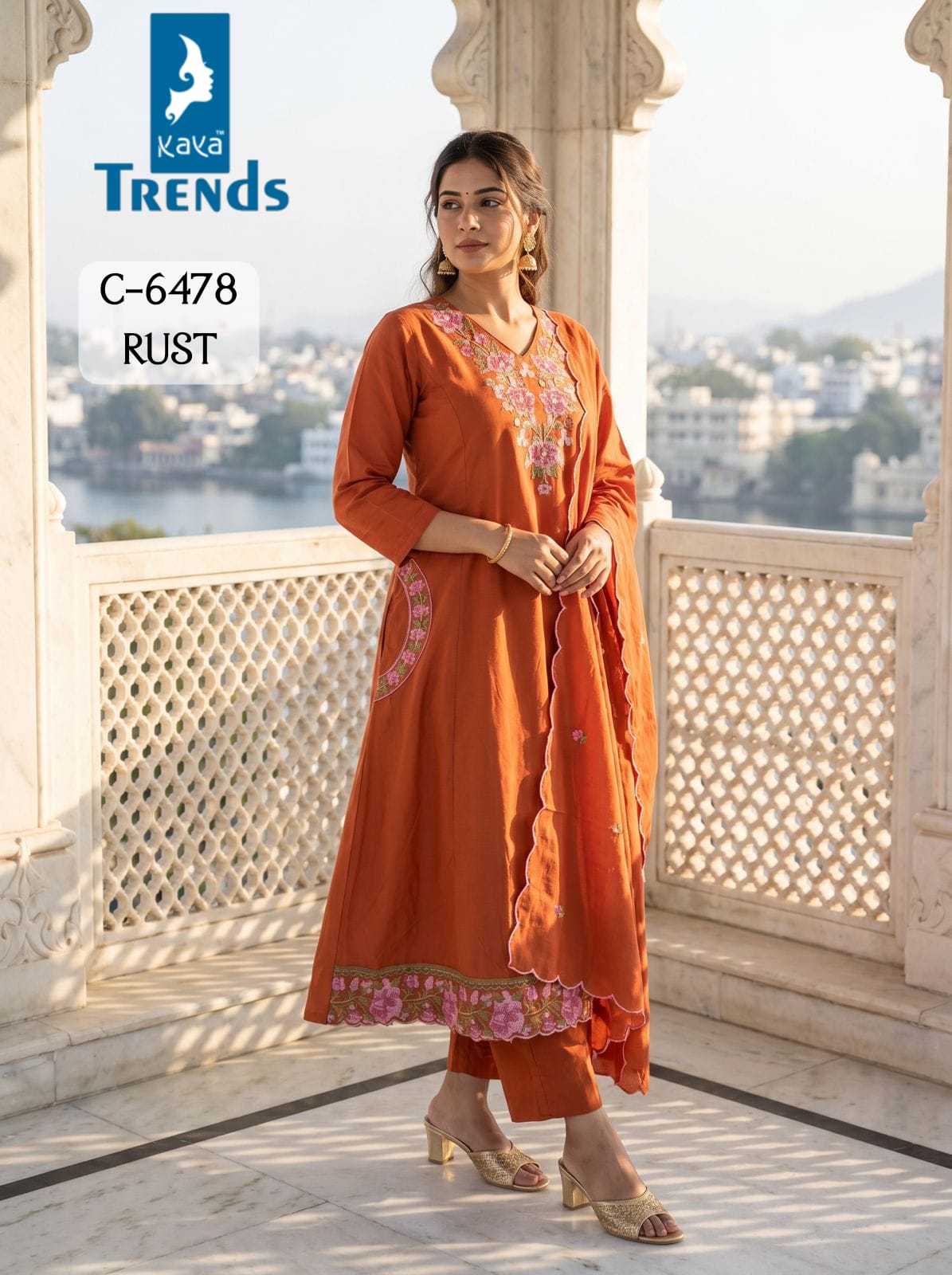 C 6478 Kaya Trends Cotton Readymade Anarkali Suits Wholesaler Ahmedabad