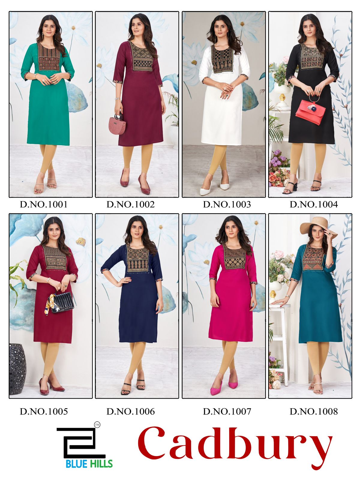 Cadbury Blue Hills Rayon 14Kg Knee Length Kurtis Manufacturer India