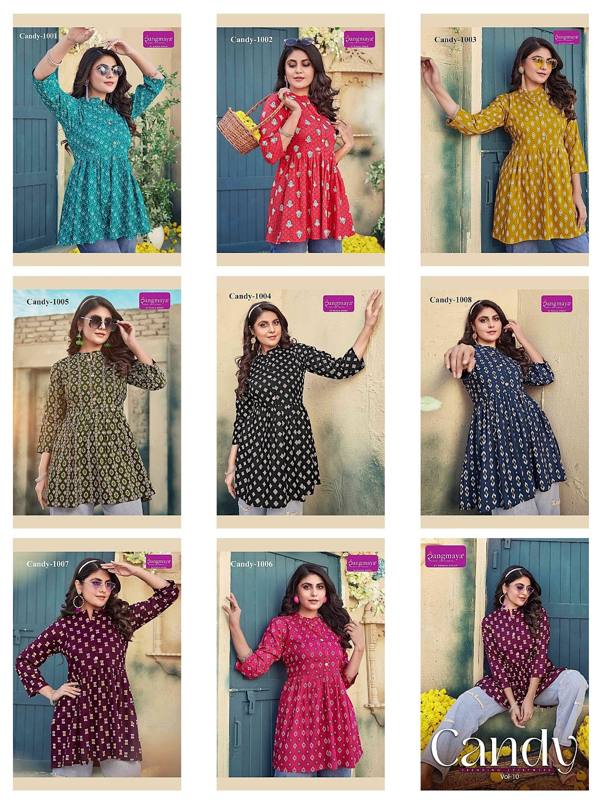 Candy Vol 10 Rangmaya Rayon Fancy Tops Manufacturer Ahmedabad