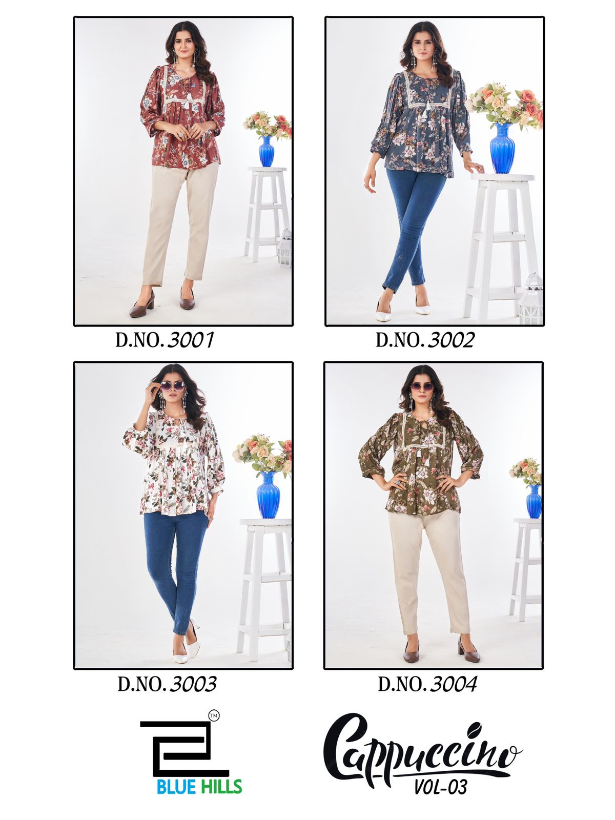 Cappuccino Vol 3 Blue Hills Rayon 14Kg Stylish Tops Supplier India