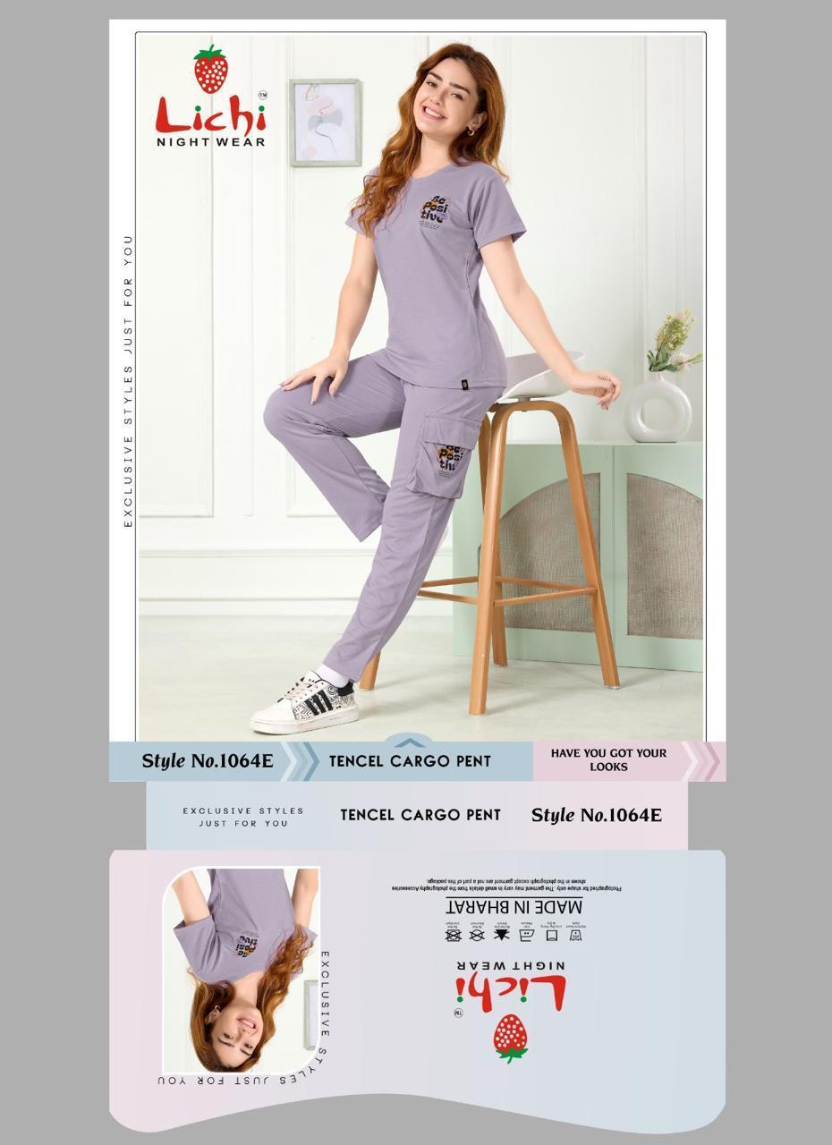 Cargo Style 1064 Lichi Tencil Pyjama Night Suits Supplier India