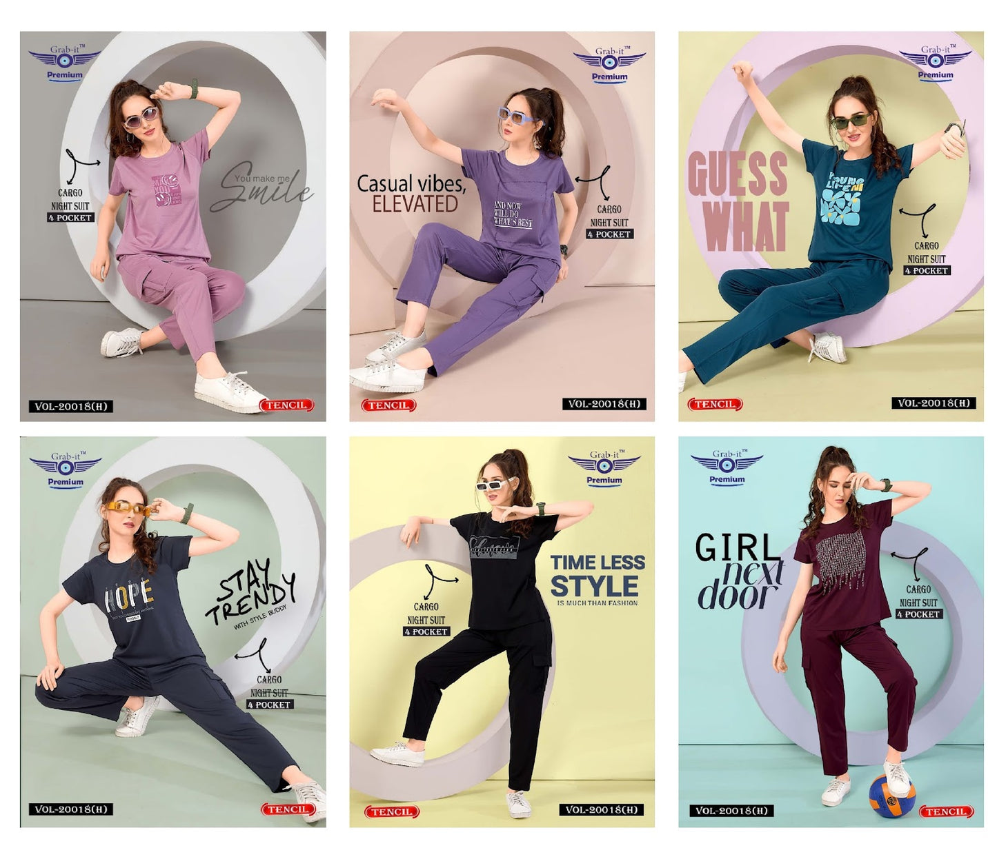 Cargo Vol 20018 H Grab It Tencil Pyjama Night Suits Supplier India