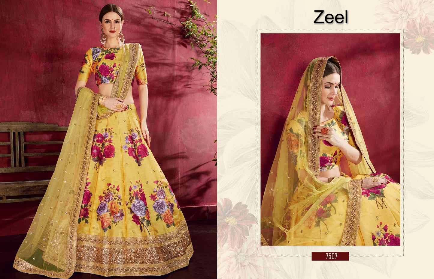 Carnations Zeel Banglori Silk Lehenga Choli Wholesale Rate