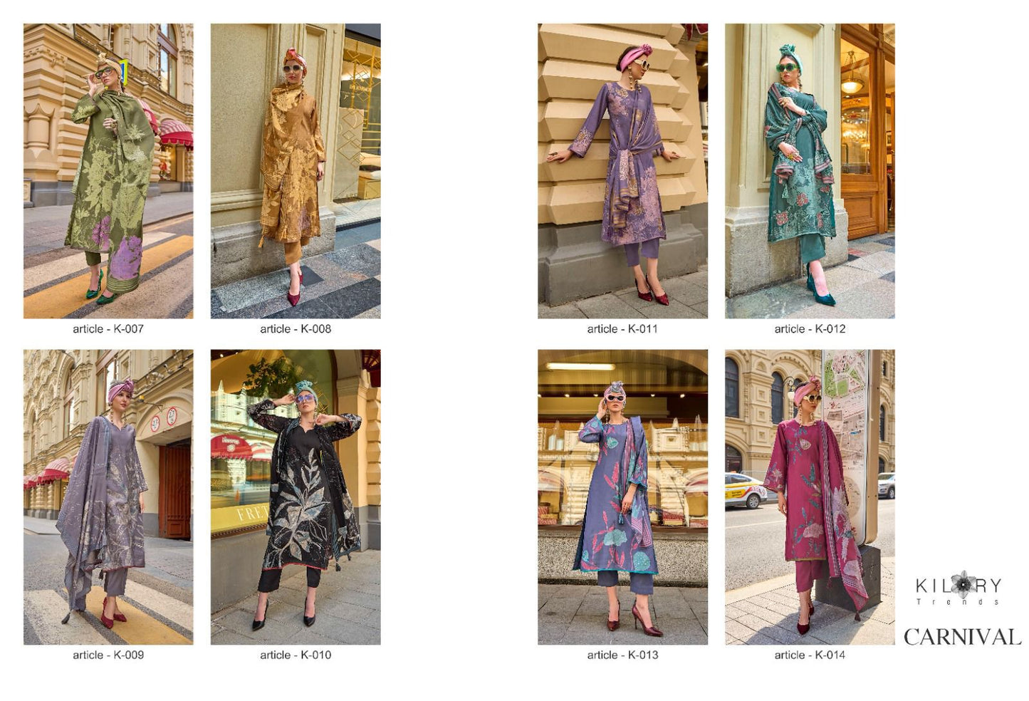 Carnival Kilory Viscose Muslin Pant Style Suits Wholesaler Ahmedabad