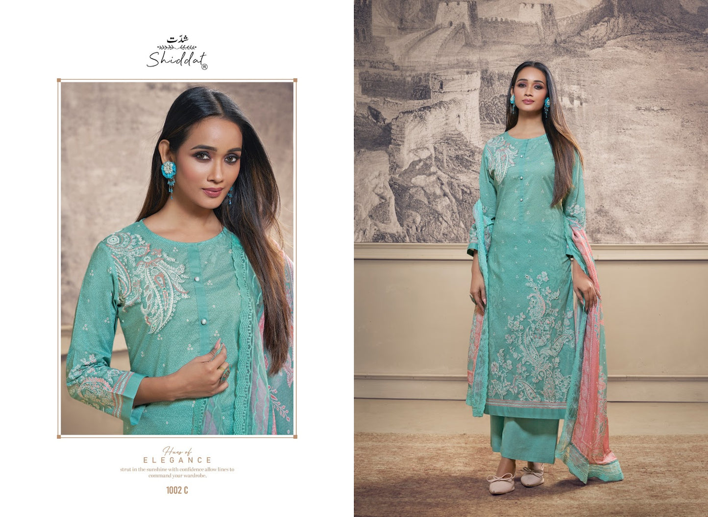 Casa 1002 Shiddat Cambric Pant Style Suits Wholesale Rate