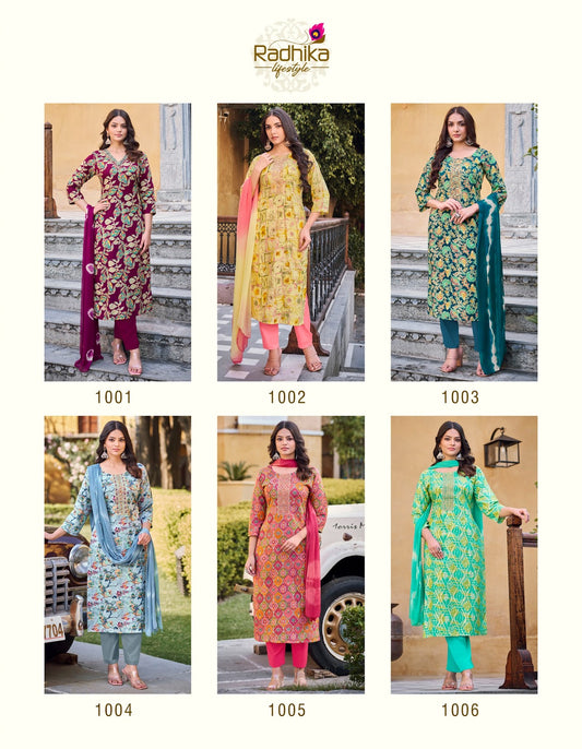 Casual Vol 1 Radhika Lifestyle Heavy Rayon Readymade Pant Style Suits