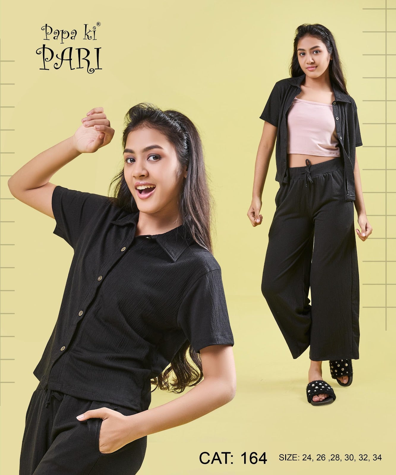 Cat 164 Papa Ki Pari Crush Girls Pant Set Wholesaler