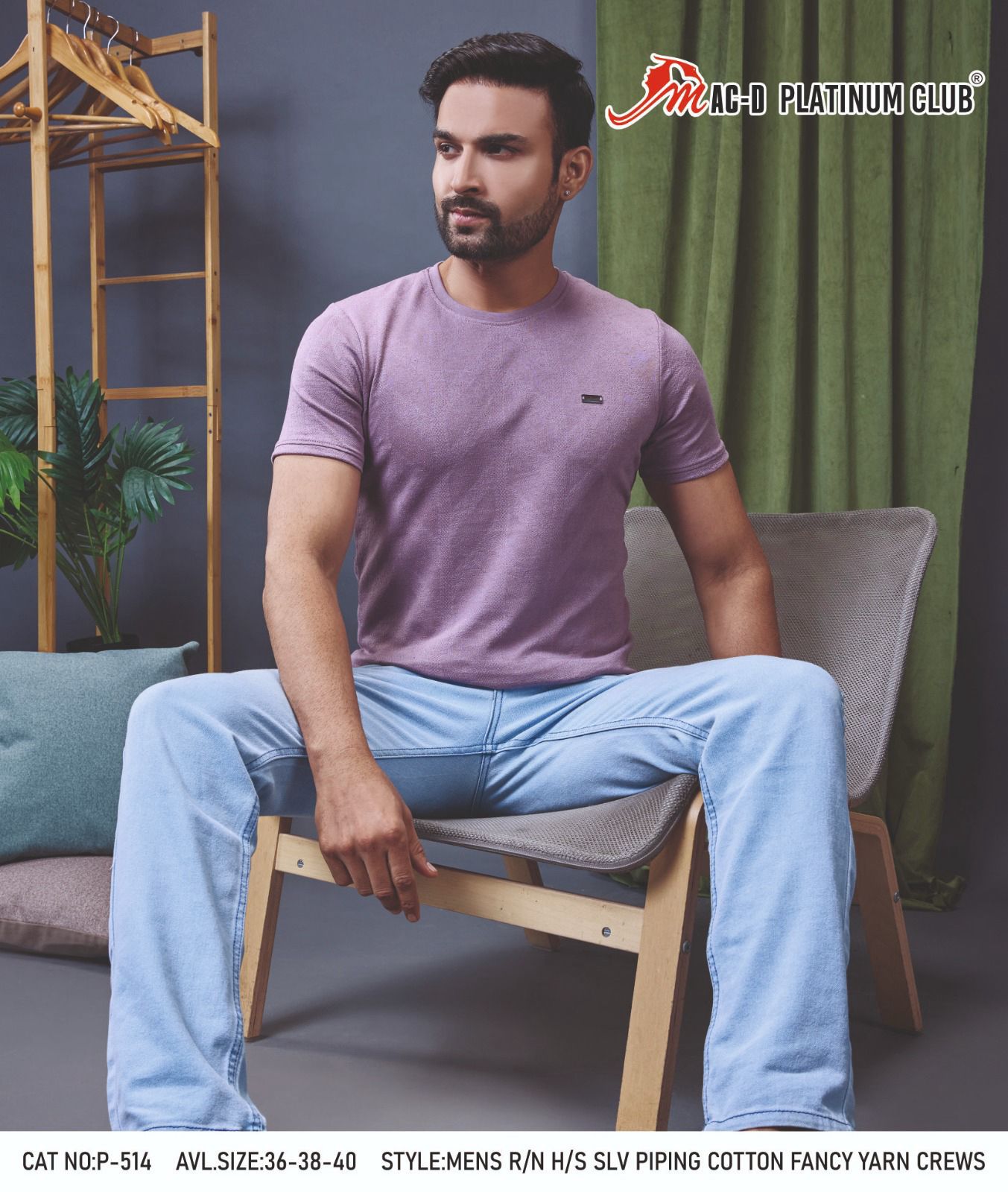 Cat No 514 Mac D Cotton Mens Tshirts Supplier Gujarat