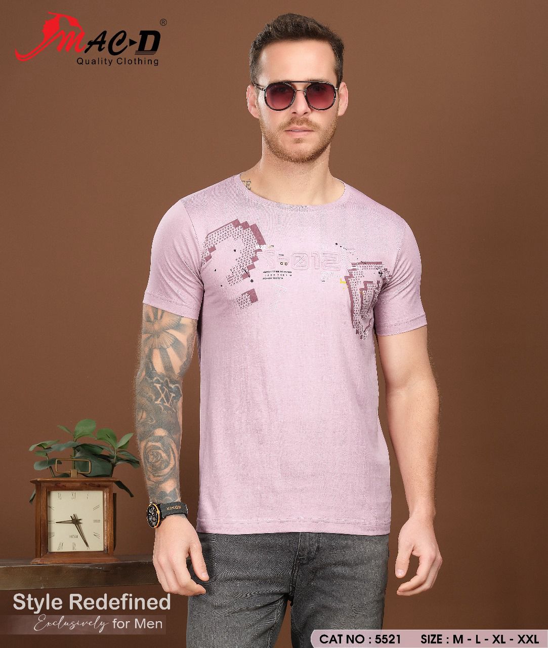 कैट नंबर 5521 मैक डी मेन्स टीशर्ट निर्यातक