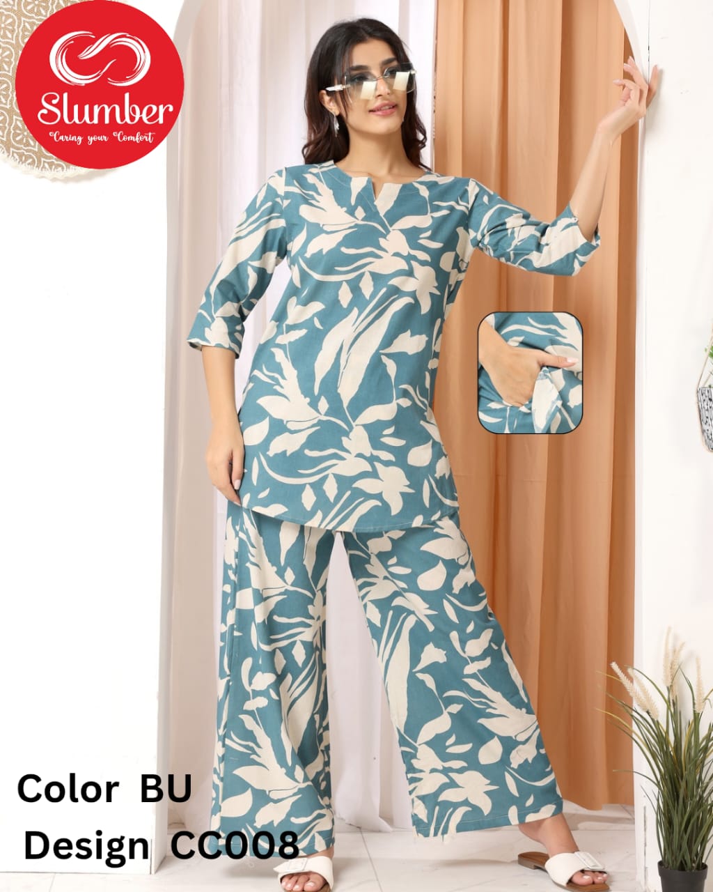 Cc008 Slumber Cotton Co Ord Set Manufacturer Gujarat