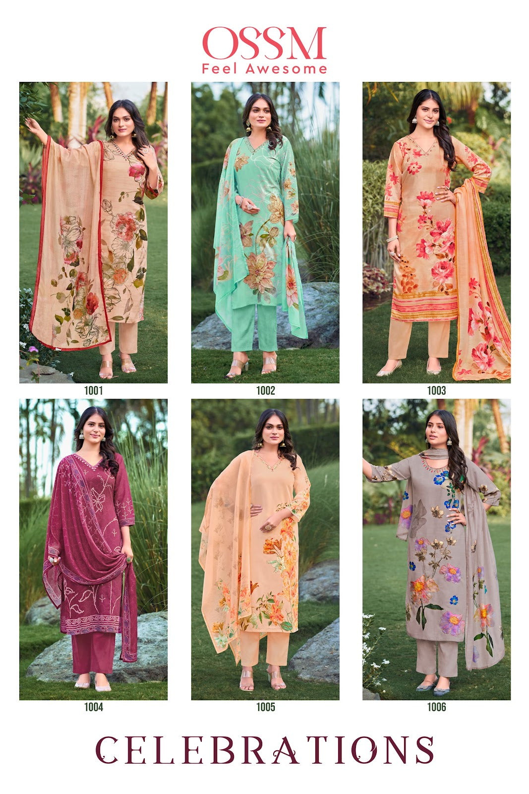 Celebrations Ossm Premium Cotton Pant Style Suits Wholesaler India