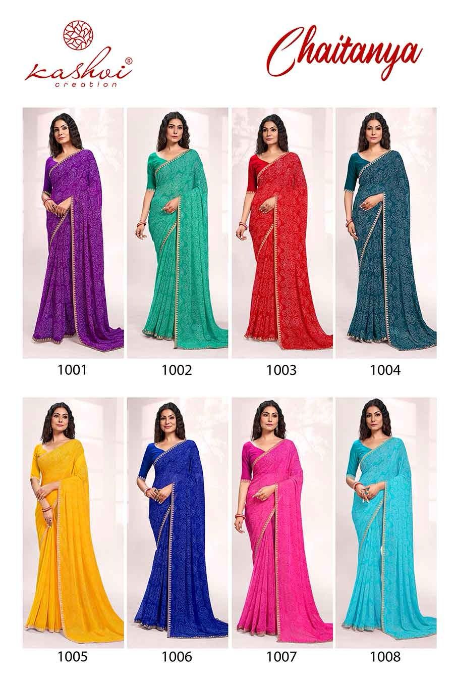 Chaitanya Kashvi Creation Bandhej Sarees