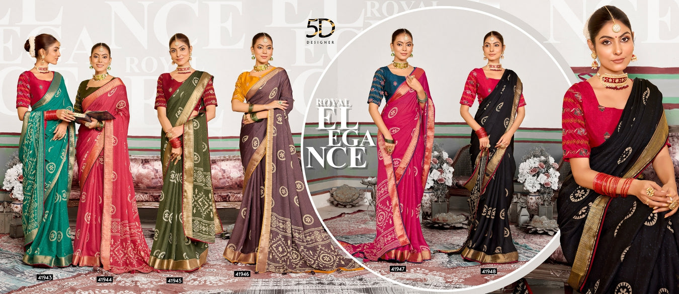 Champa 3 5D Designer Moss Sarees Wholesaler