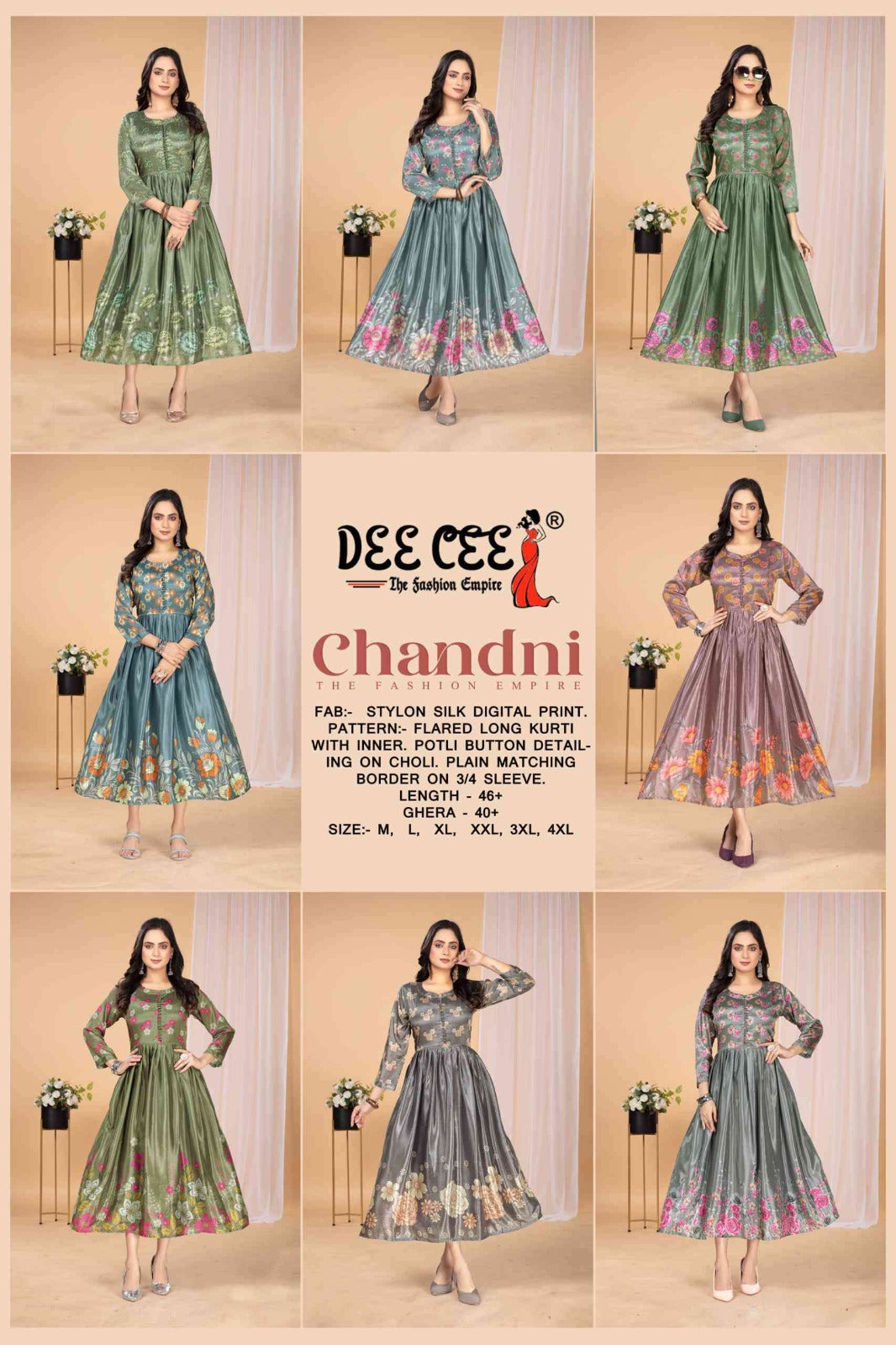 Chandni Deecee Silk Anarkali Kurtis Supplier
