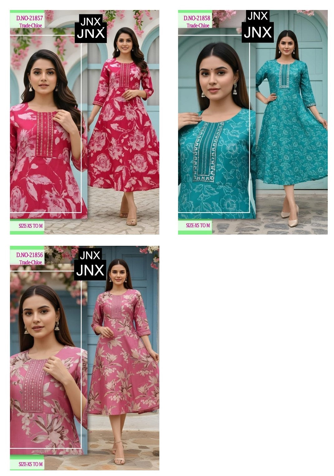 Chanel Chloe Jnx Vertican Anarkali Kurtis Wholesaler Ahmedabad