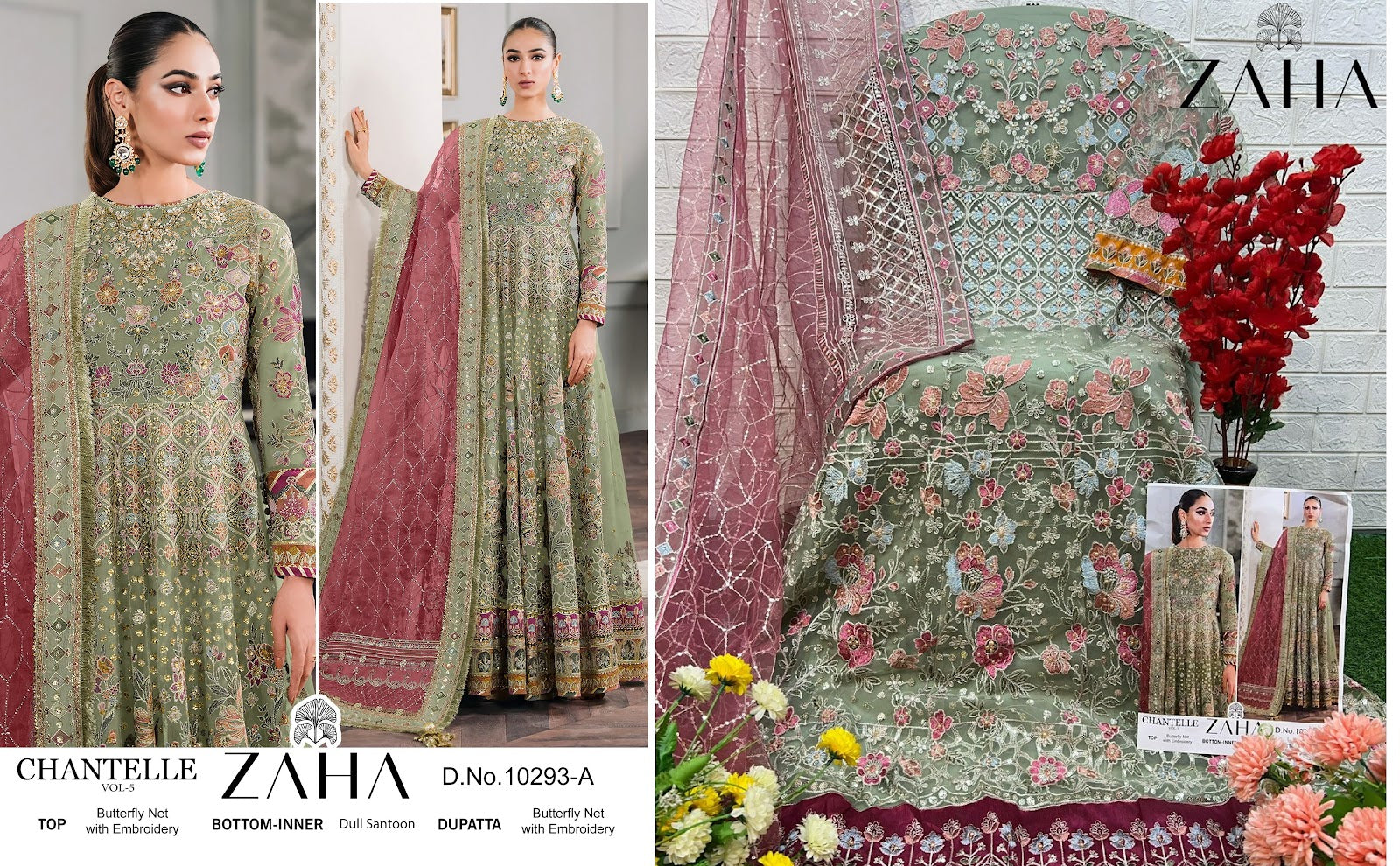 Chantelle Vol 5 Zaha Butterfly Net Pakistani Salwar Suits