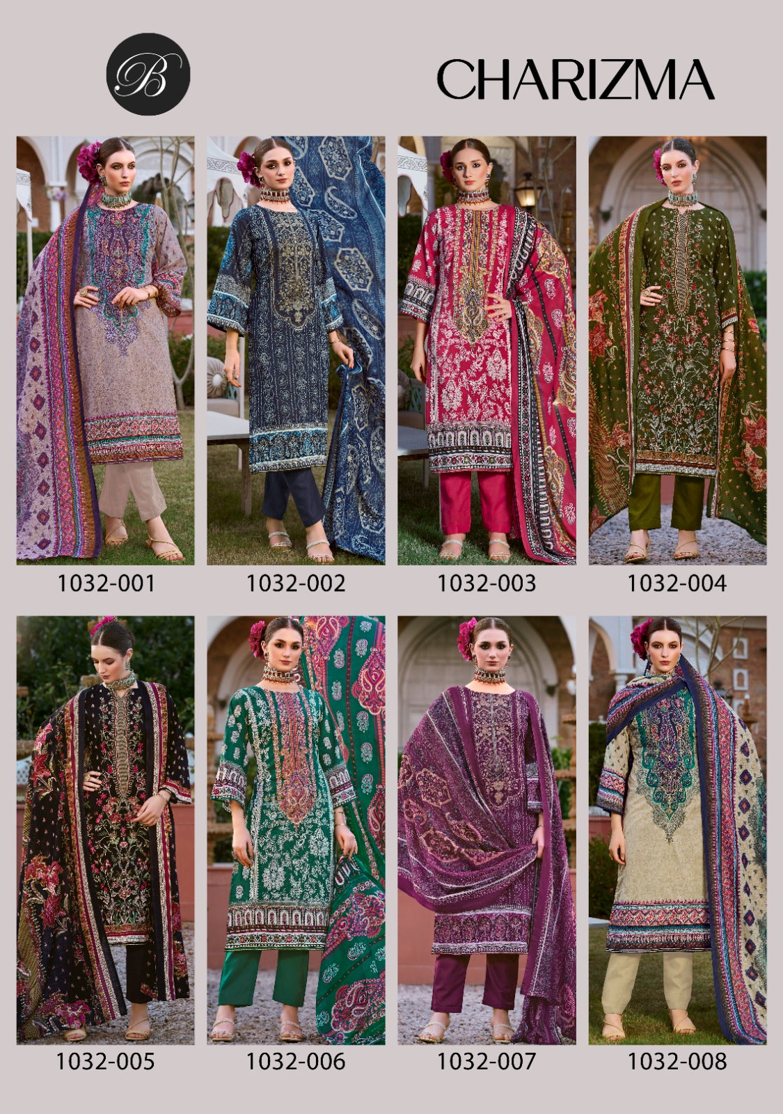 Charizma Belliza Designer Studio Cotton Karachi Salwar Suits Wholesale Price