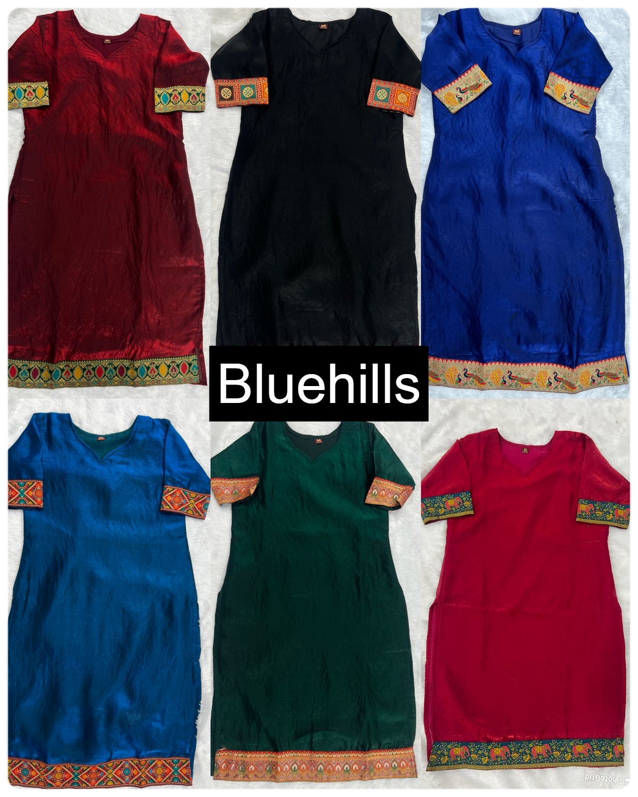 Charmi Vol 7 Bluehills Satin Knee Length Kurtis Wholesale