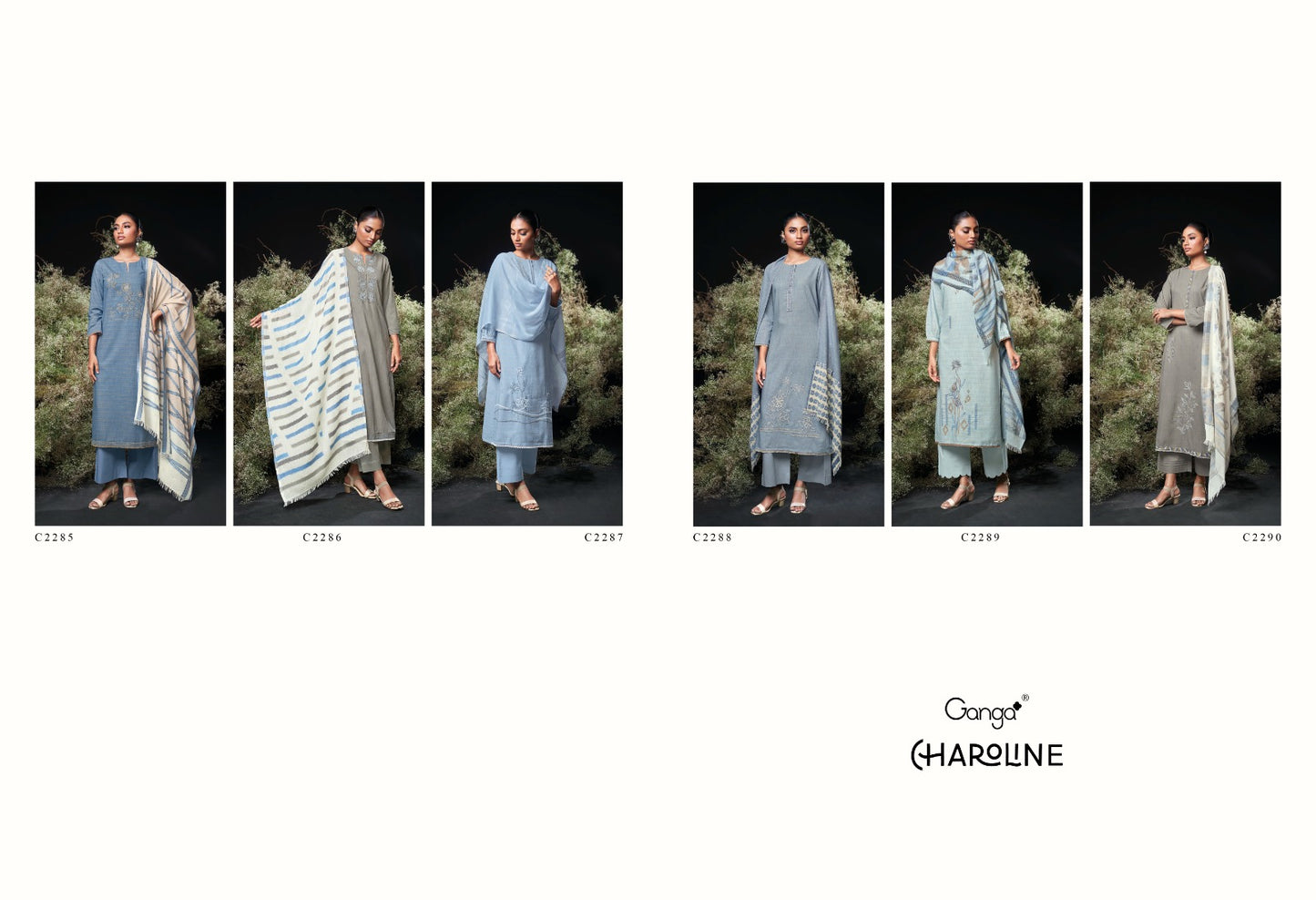 Charoline Ganga Premium Cotton Plazzo Style Suits Wholesaler Gujarat
