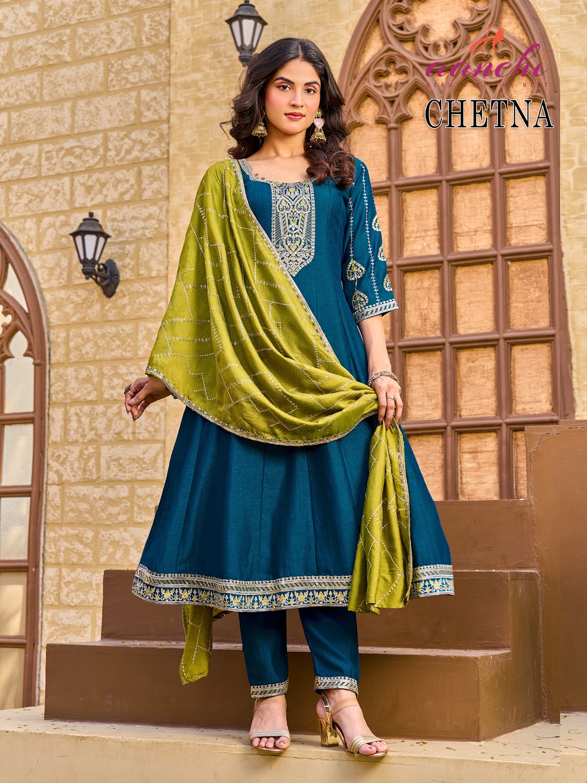 Chetna Aanchi Vichitra Silk Readymade Anarkali Suits Manufacturer