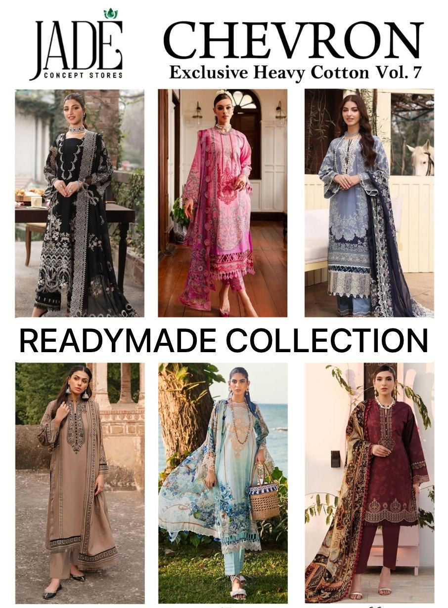 Chevron Exclusive Heavy Cotton Vol 7 Jade Lawn Karachi Readymade Suits Supplier Ahmedabad
