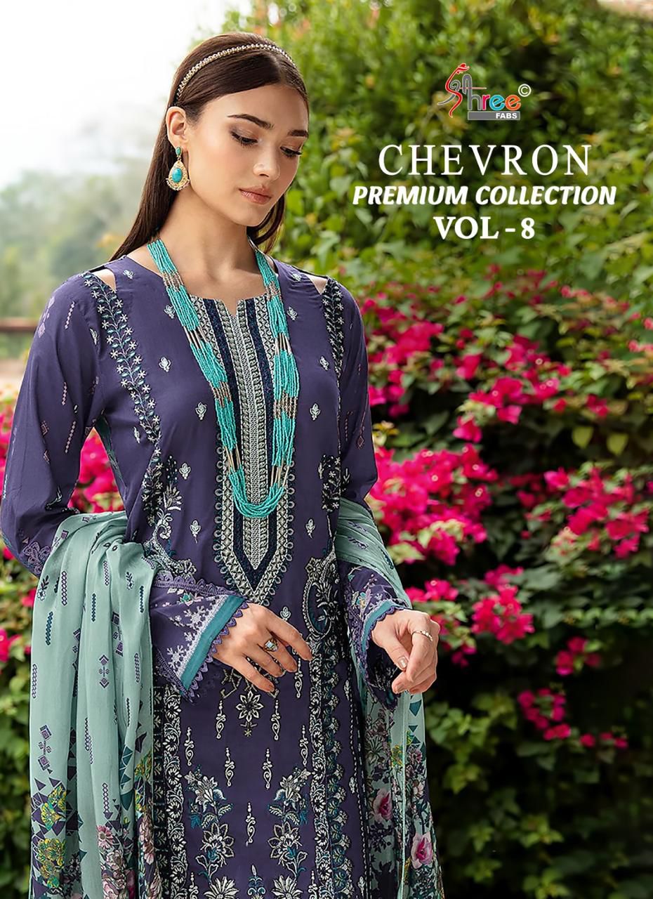 Chevron Vol 8 Premium Collection Shree Fabs Cotton Pakistani Patch Work Suits Exporter