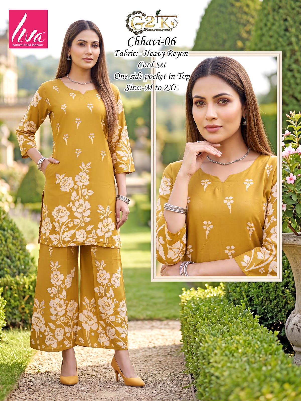 Chhavi G2K Reyon Kurti Plazzo Set Wholesaler