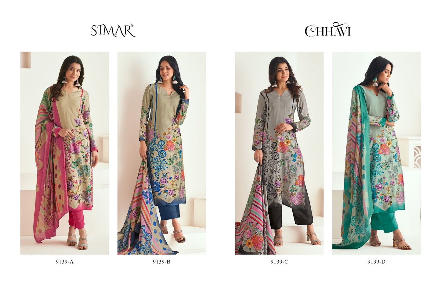 Chhavi Simar Muslin Pant Style Suits Wholesaler Gujarat