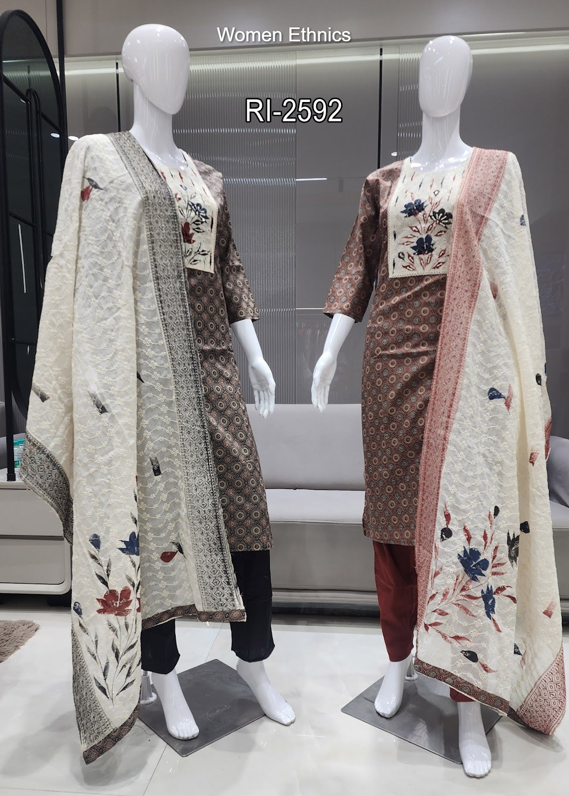 Chicken Dupatta Women Ethnics Readymade Cotton Pant Suits Manufacturer Gujarat