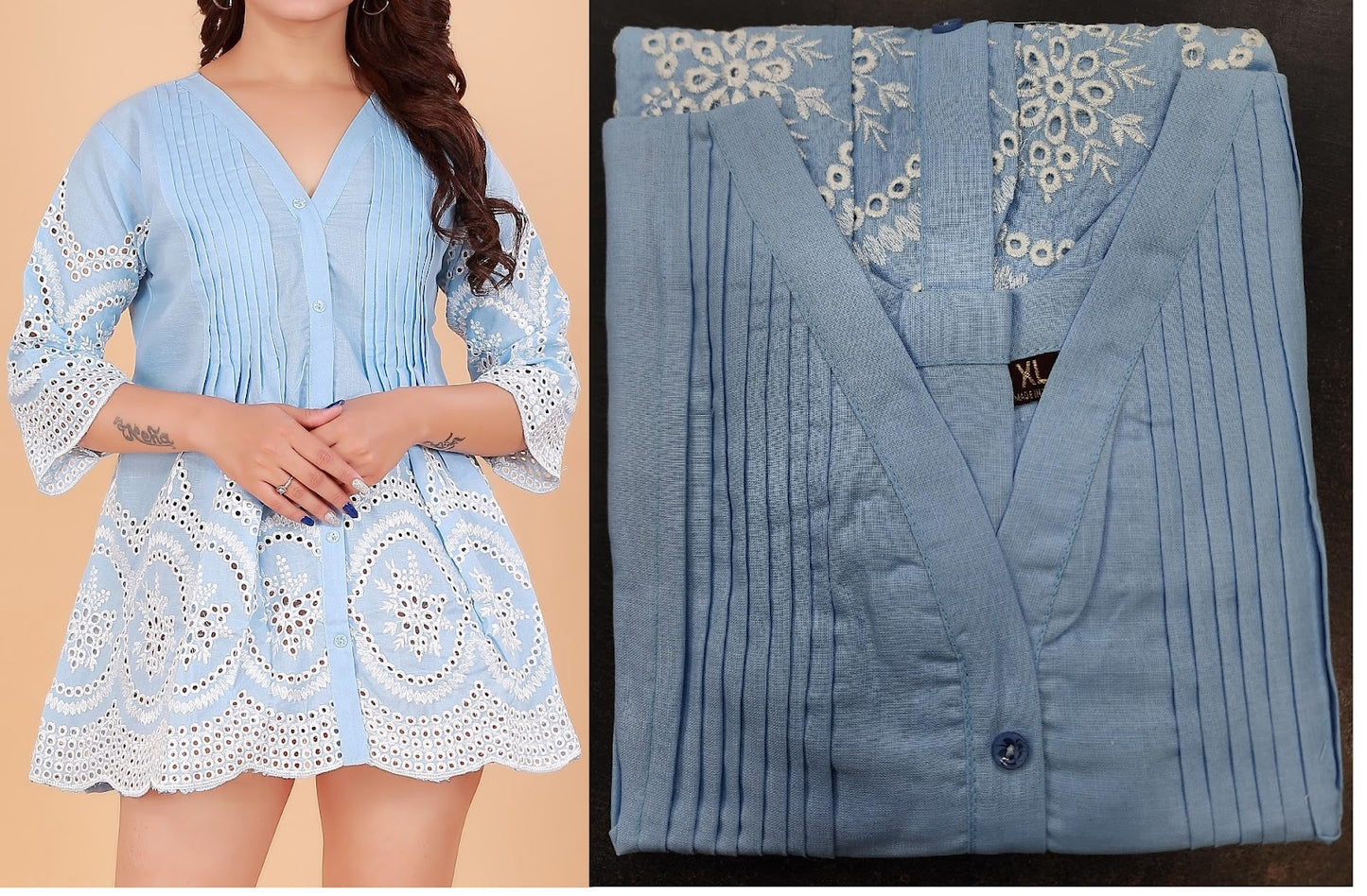 Chikan Work Salas Cotton Fancy Tops Wholesaler