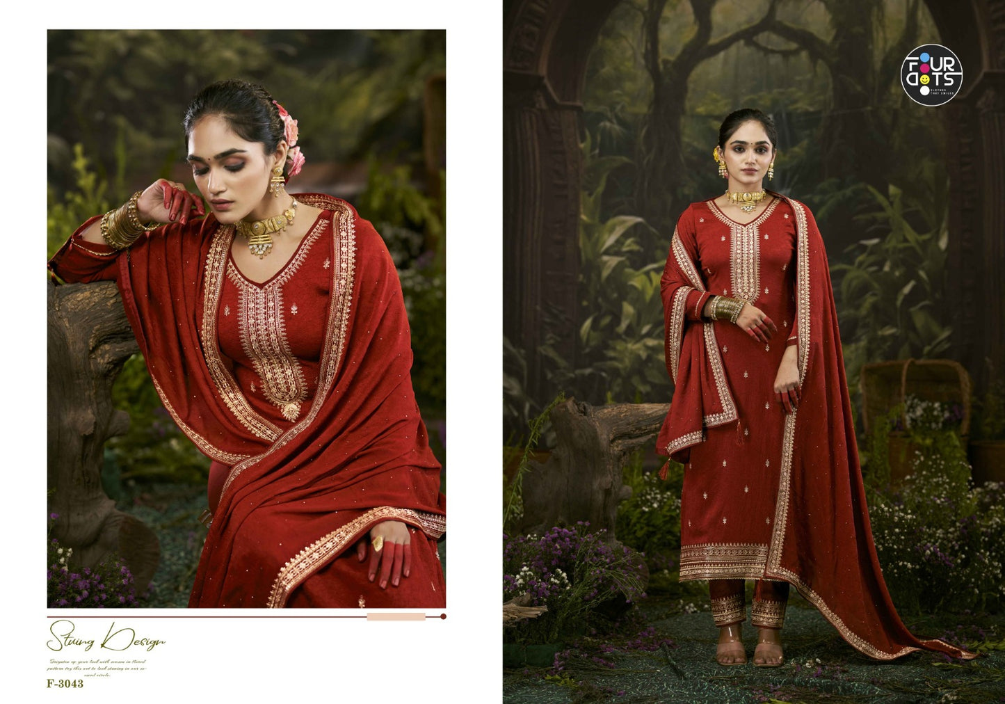 Chinmayi Four Dots Crush Pant Style Suits Exporter Ahmedabad