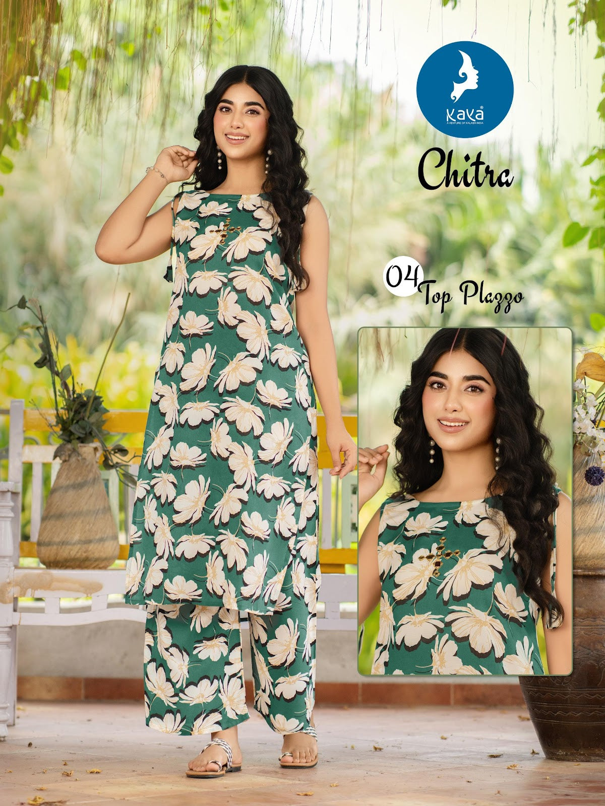 Chitra Kaya Rayon Kurti Plazzo Set Supplier