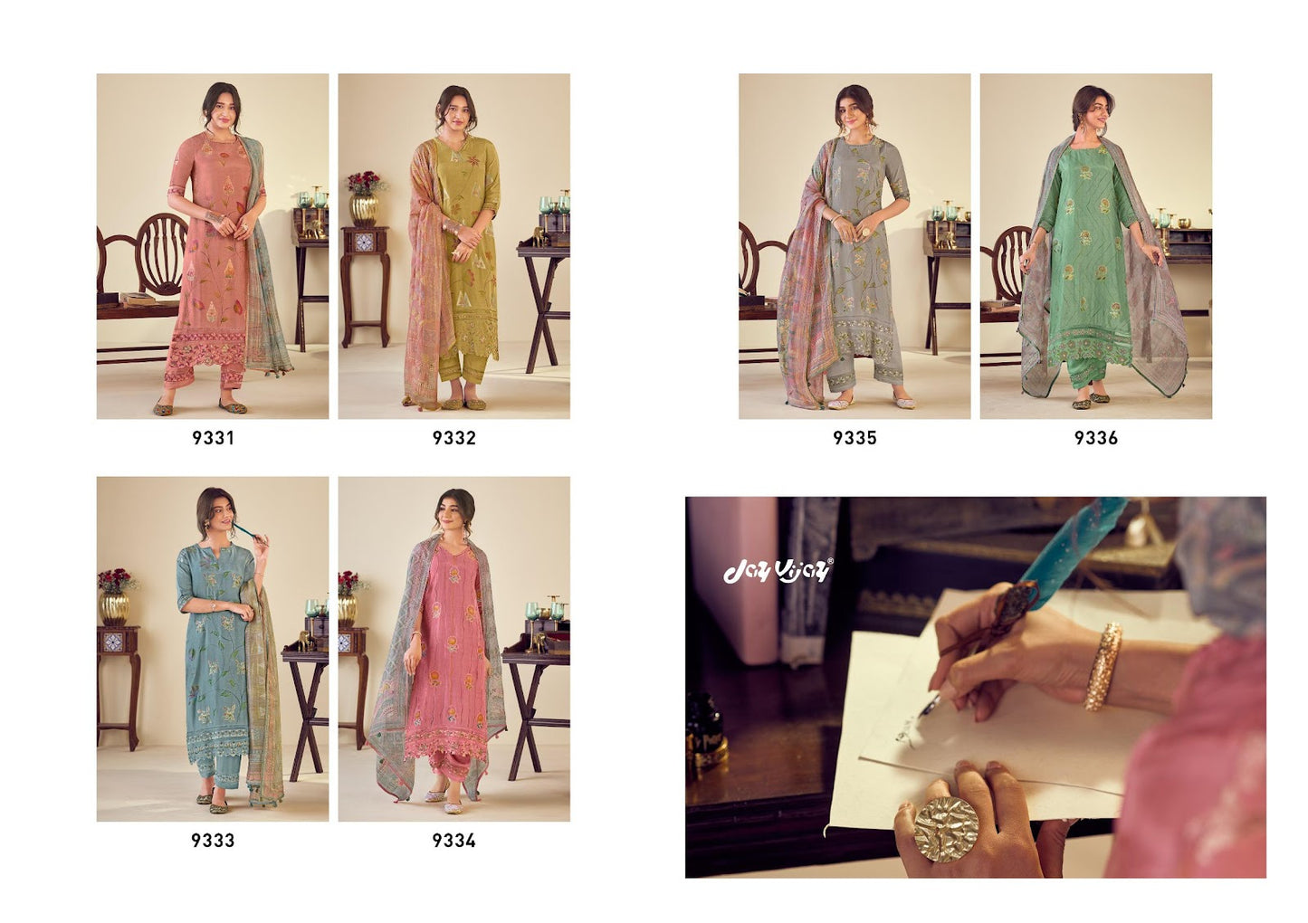 Chitthi Jay Vijay Muslin Jacquard Pant Style Suits Manufacturer India