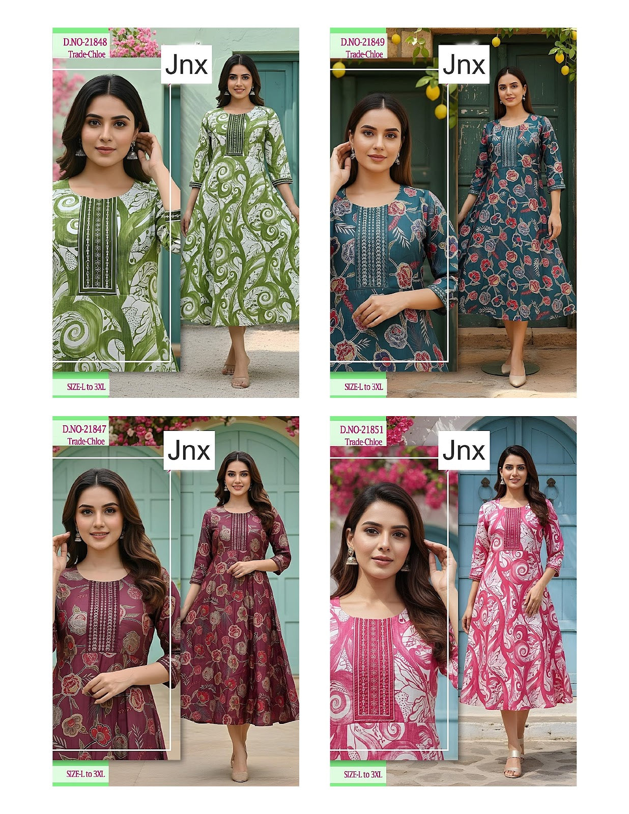 Chloe 112025 Jnx A-Line Kurti Manufacturer India