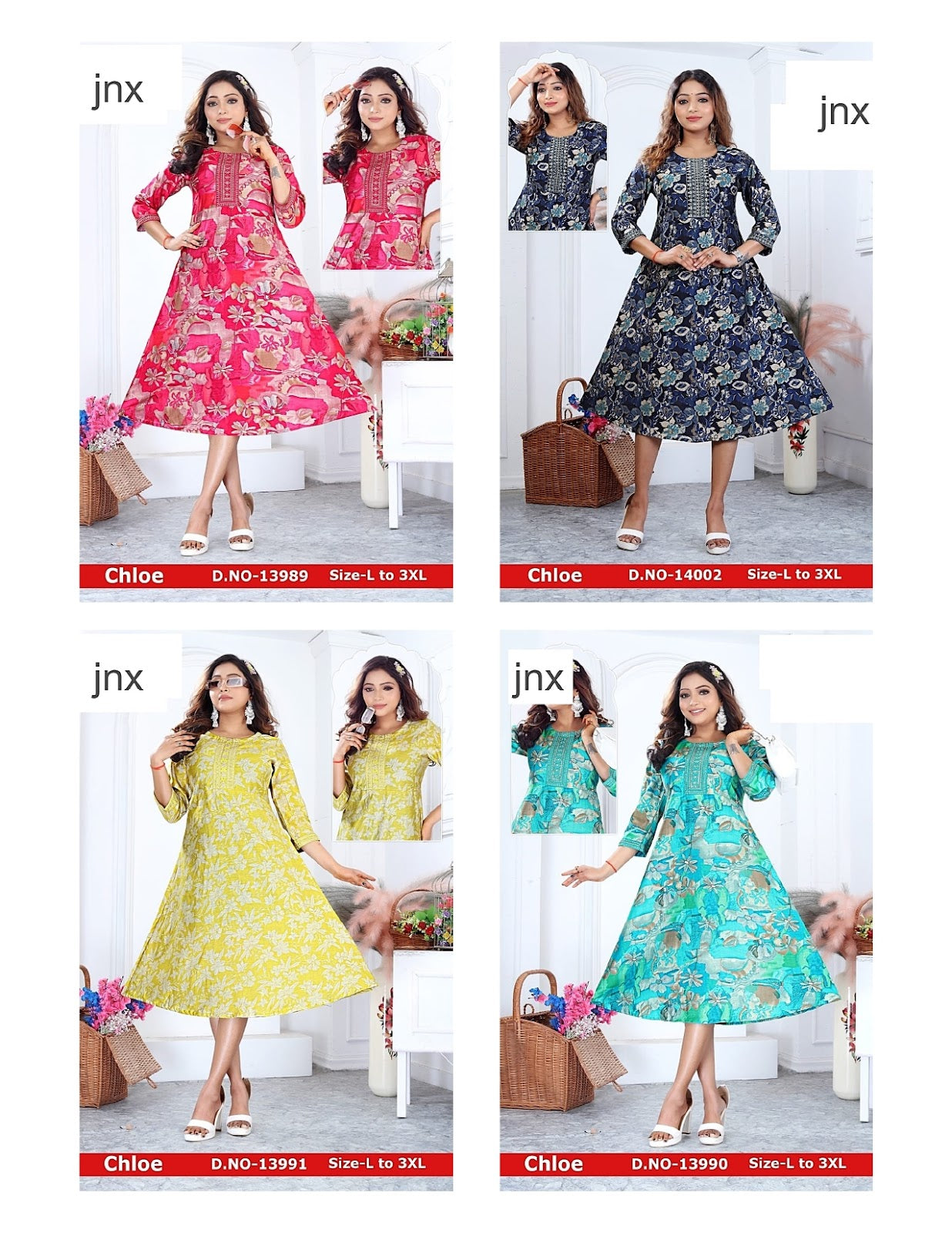 Chloe Jnx Vetican Anarkali Kurtis Supplier Ahmedabad