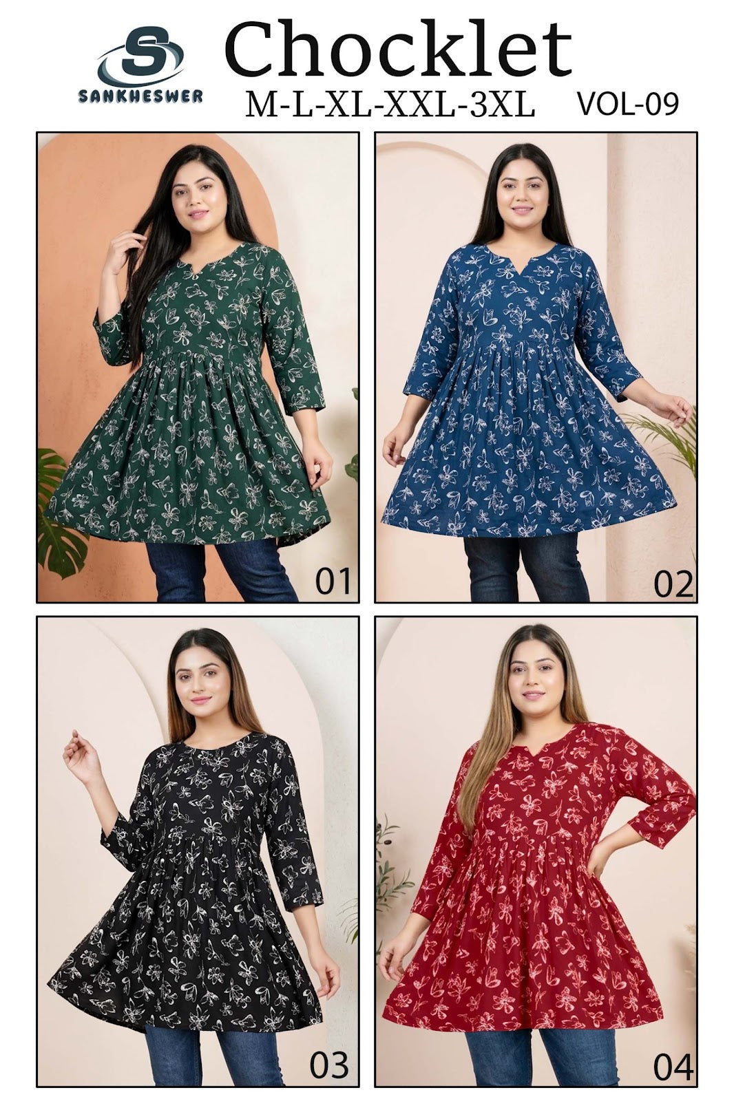 Chocklet Vol 9 Sankheswer Reyon Fancy Tops Supplier Ahmedabad