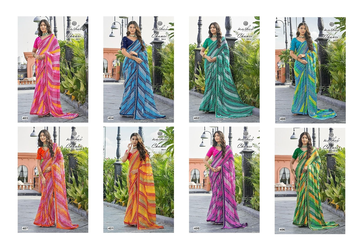 Chunri Vol 4 Kashvi Creation Mono Georgette Sarees Manufacturer