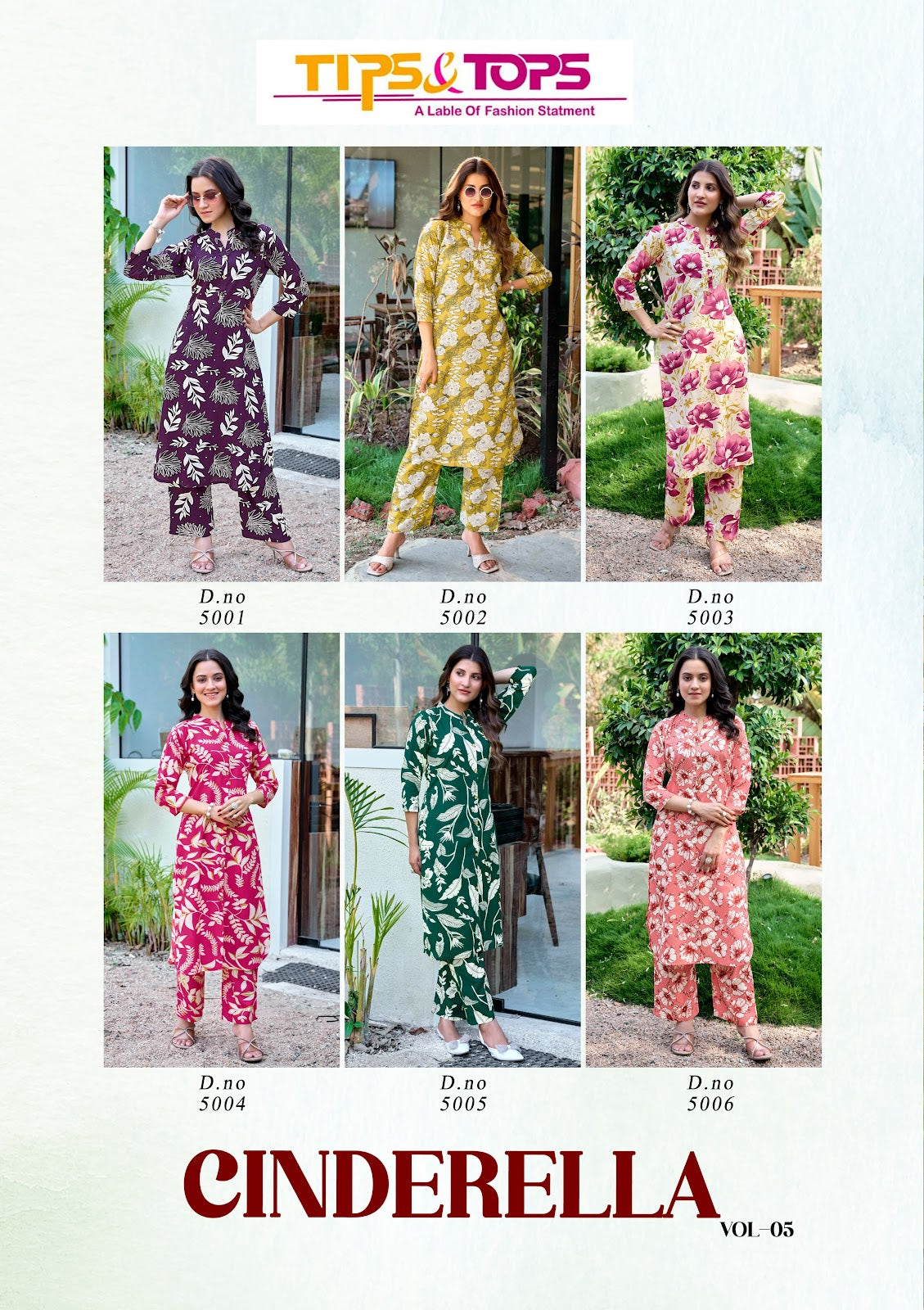Cinderella Vol 5 Tips Tops Reyon Co Ord Set Manufacturer India