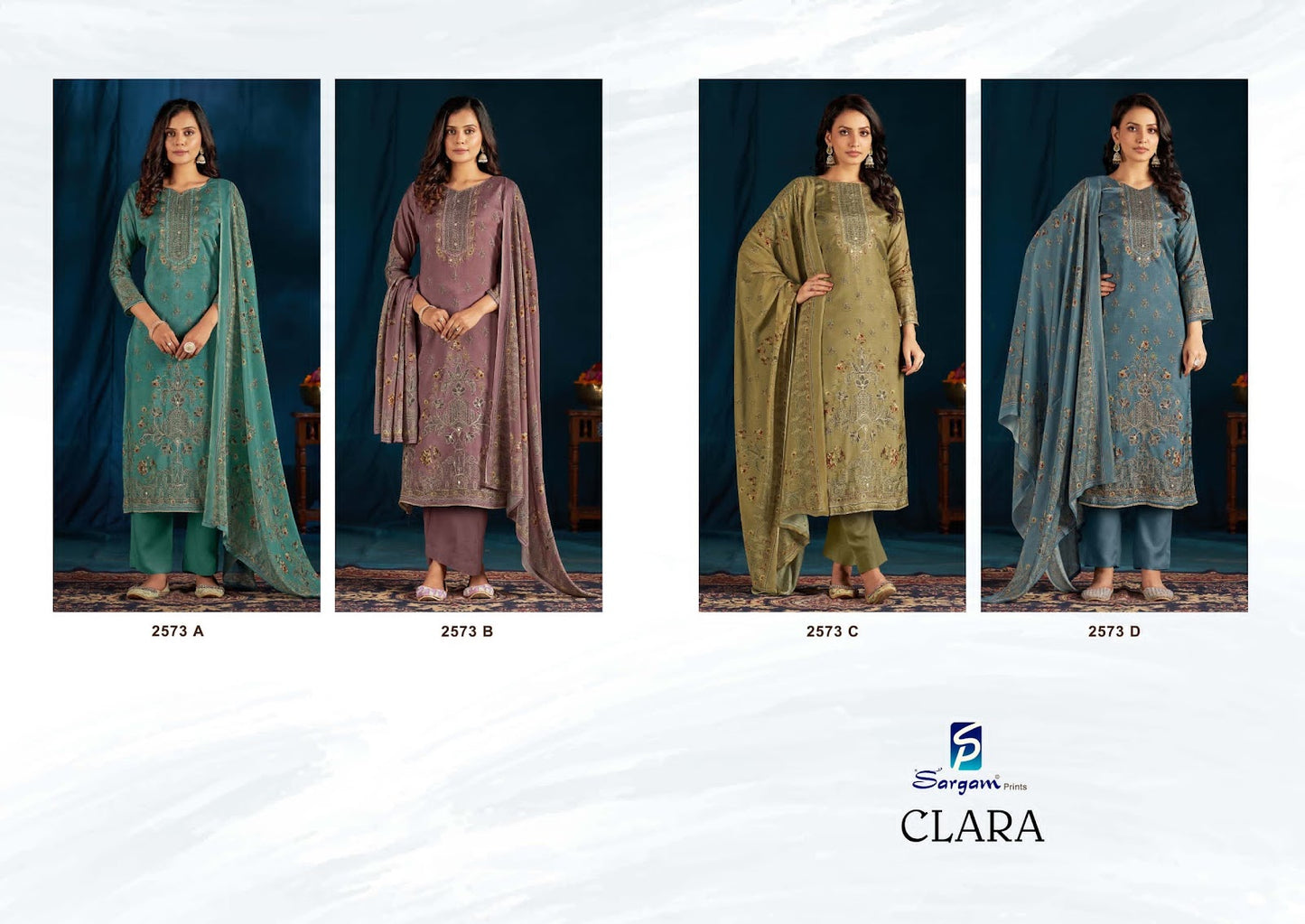 Clara Sargam Prints Muslin Pant Style Suits Wholesaler Ahmedabad