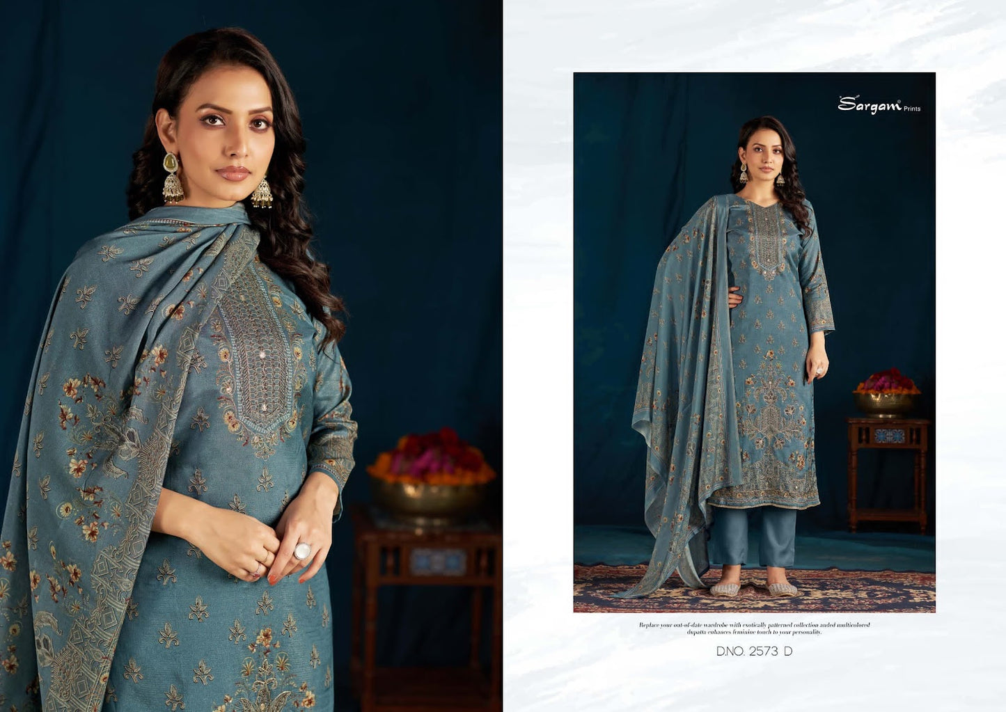 Clara Sargam Prints Muslin Pant Style Suits Wholesaler Ahmedabad