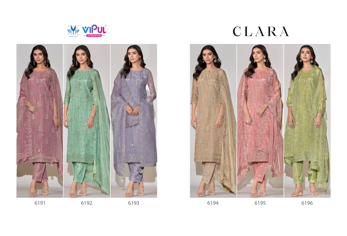 Clara Vipul Satin Pant Style Suits Exporter India