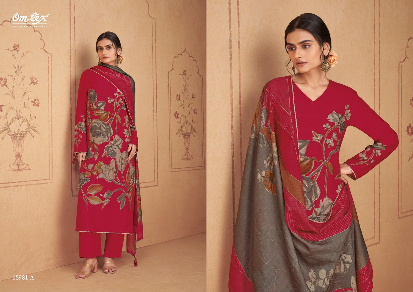 Clarissa Omtex Silk Pant Style Suits Wholesaler