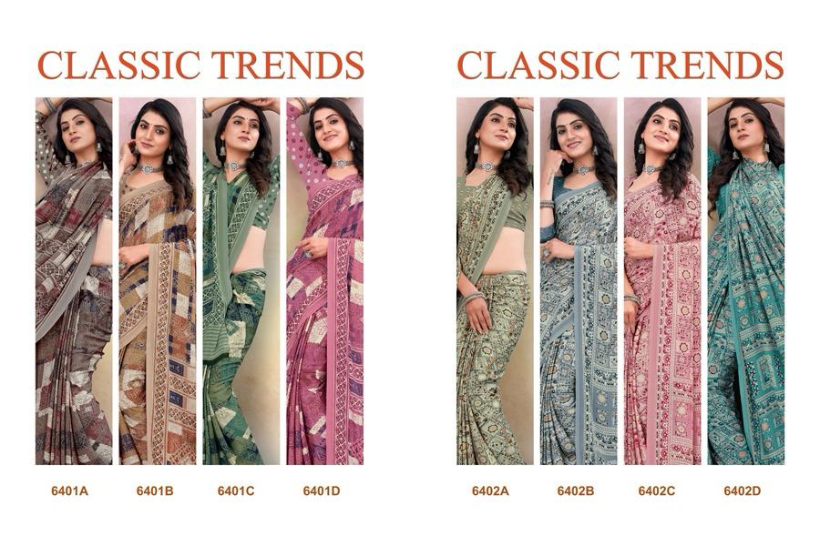 Classic Trends Sushma Crape Sarees Supplier Gujarat