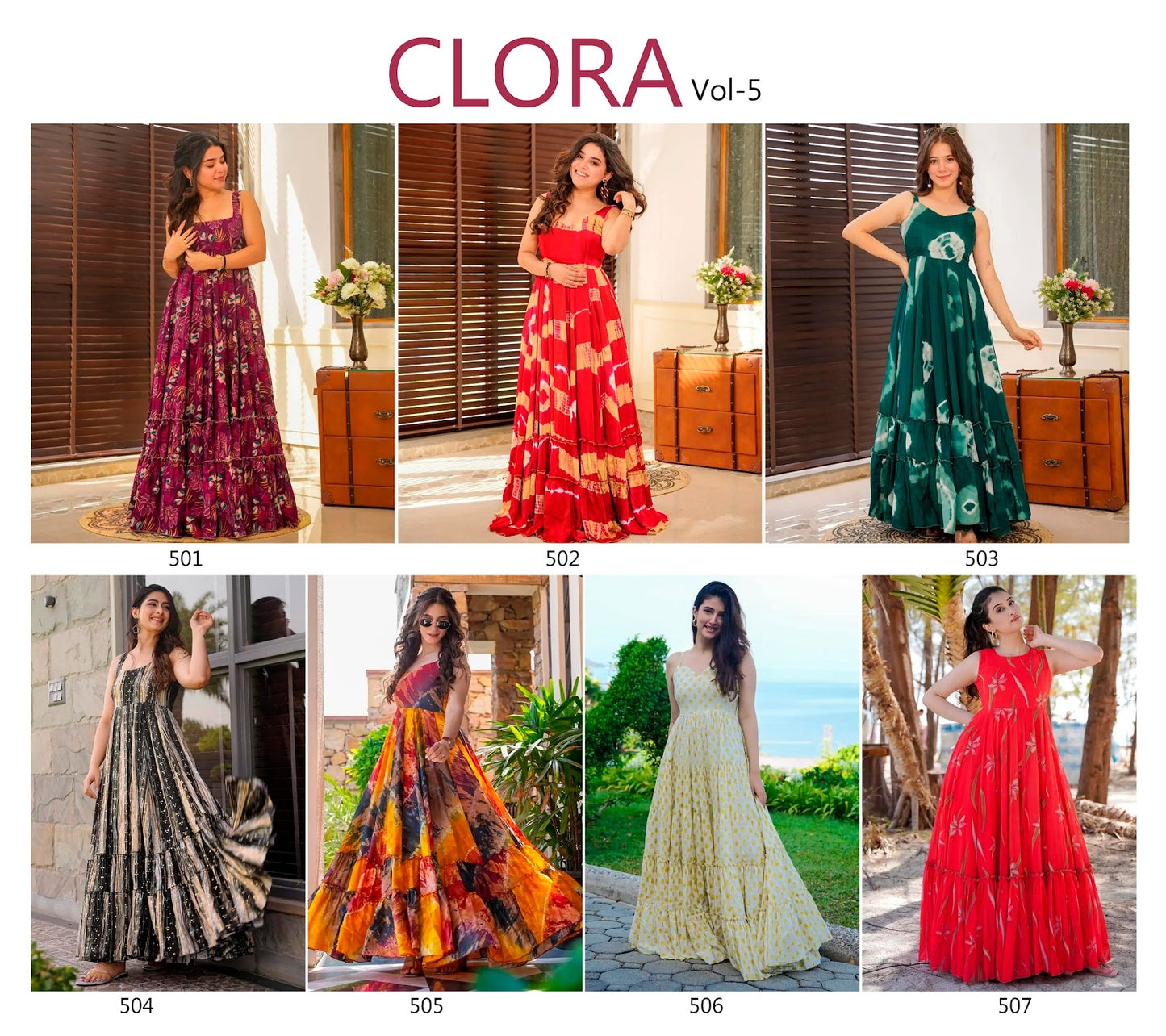 Clora Vol 5 Lucaya Heavy Rayon One Piece Gown Wholesaler Gujarat