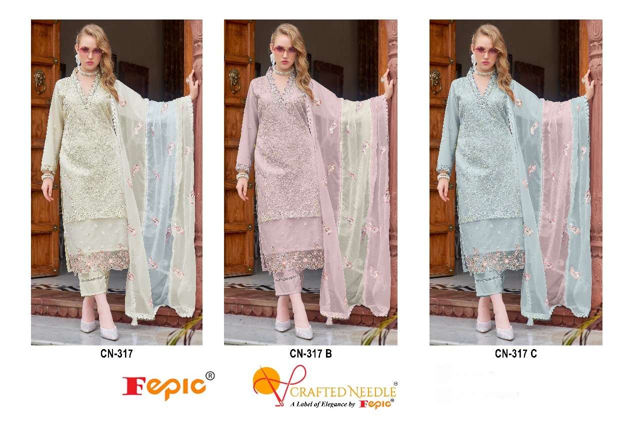 Cn 317 Fepic Organza Pakistani Readymade Suits Exporter Ahmedabad