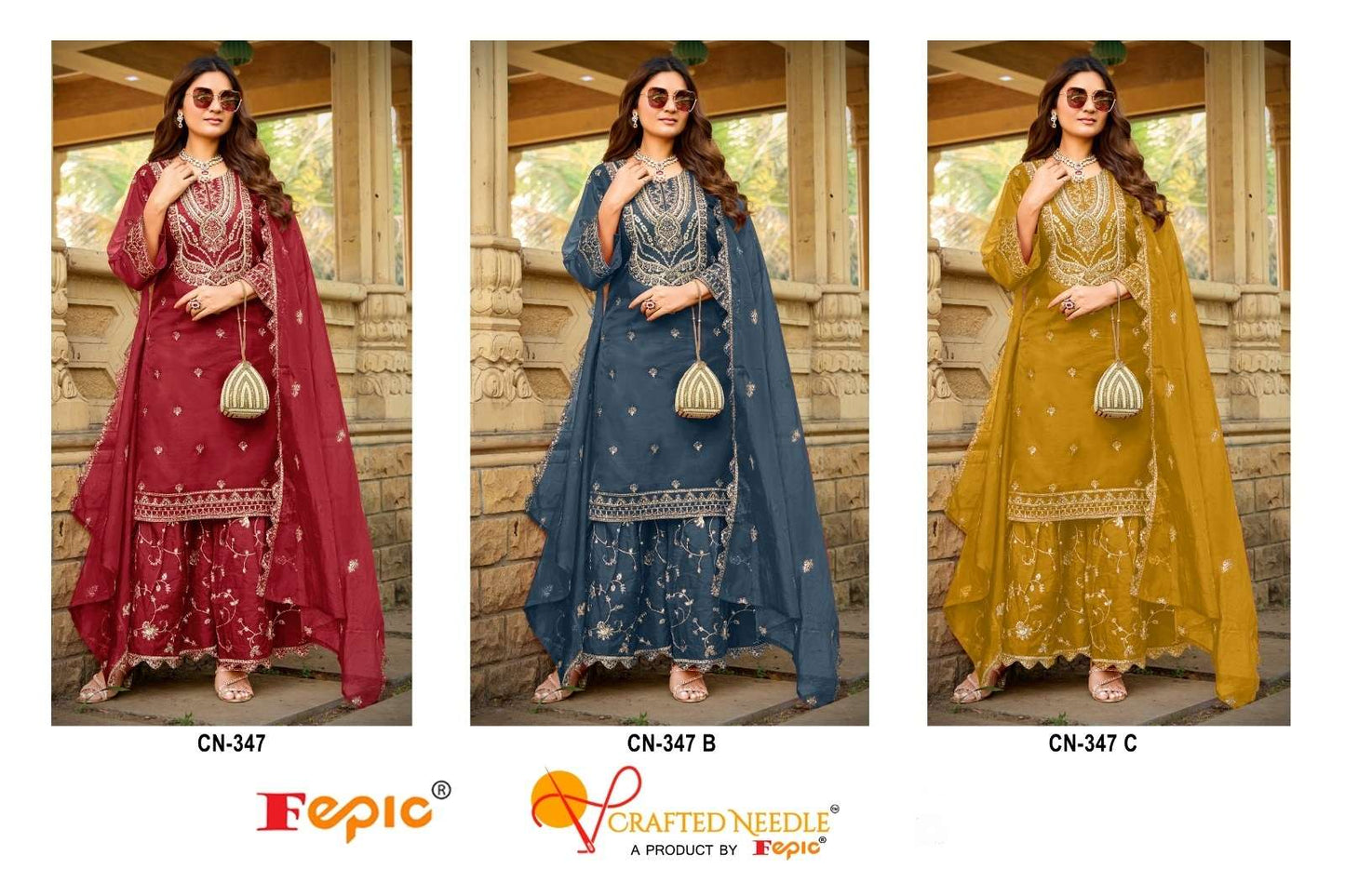 Cn 347 Fepic Organza Pakistani Readymade Suits Exporter Ahmedabad