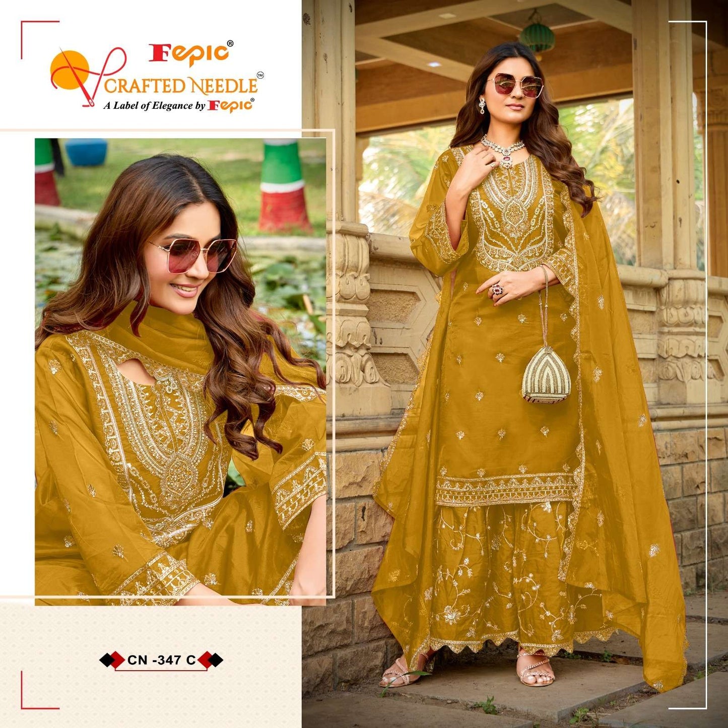 Cn 347 Fepic Organza Pakistani Readymade Suits Exporter Ahmedabad