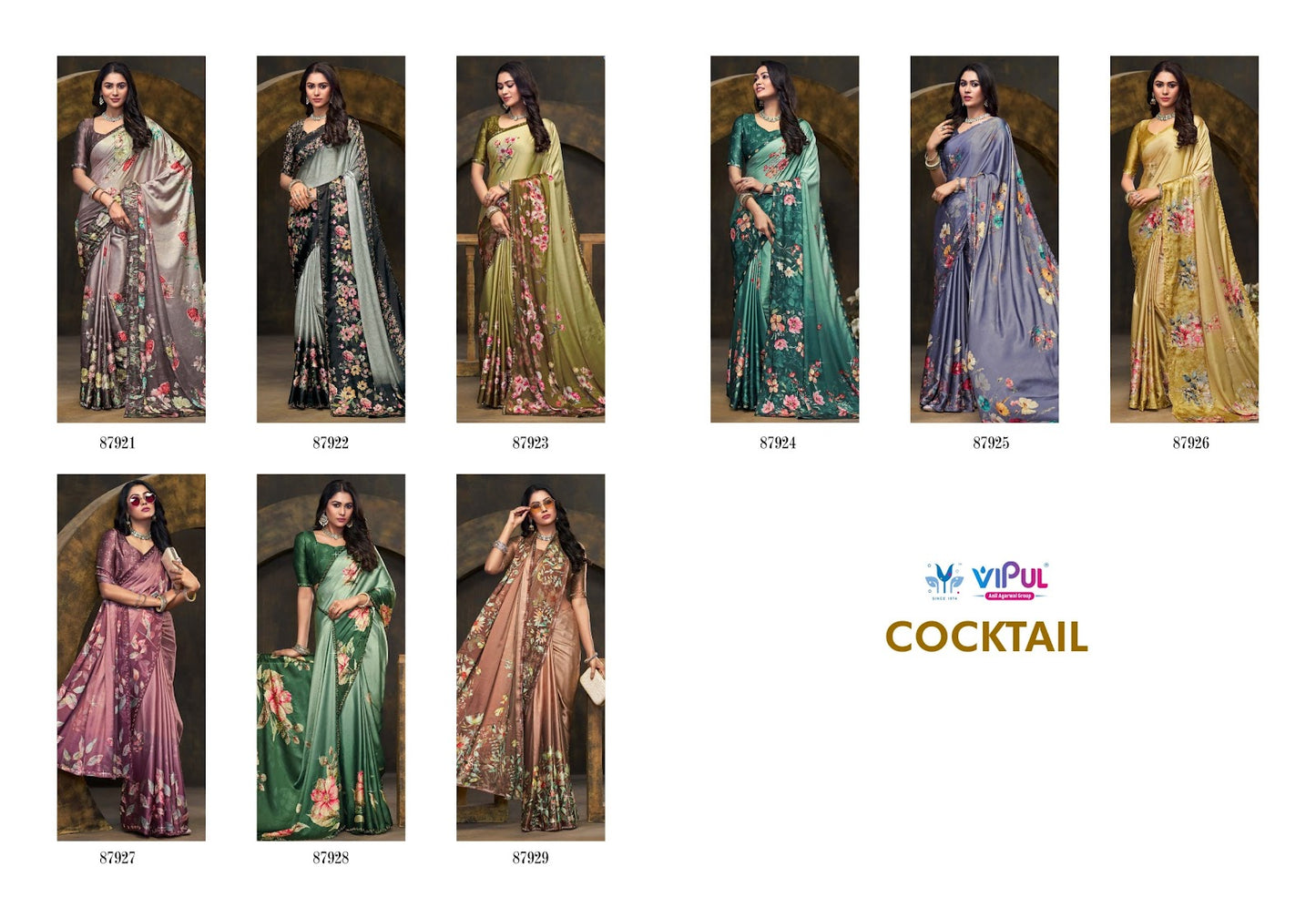 Cocktail 87921 To 87929 Vipul Silk Sarees Wholesale