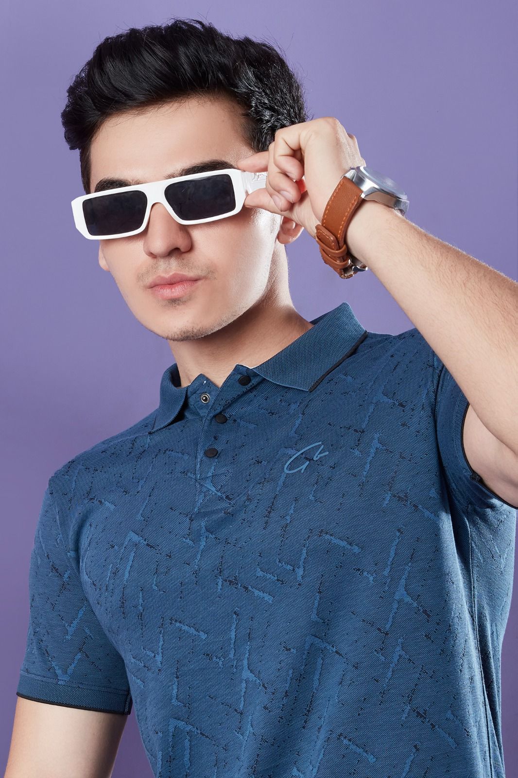 Collar Neck 5383 Gb Jacquard Mens Tshirts Supplier India